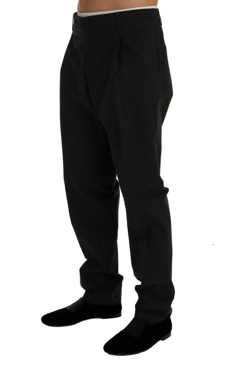 Dolce & Gabbana Blue Striped Cotton Dress Formal Pants -   -  Dolce & Gabbana.