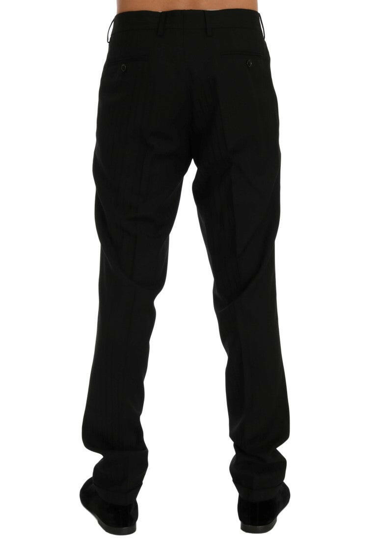 Dolce & Gabbana Black Striped Wool Stretch Pants -   -  Dolce & Gabbana.