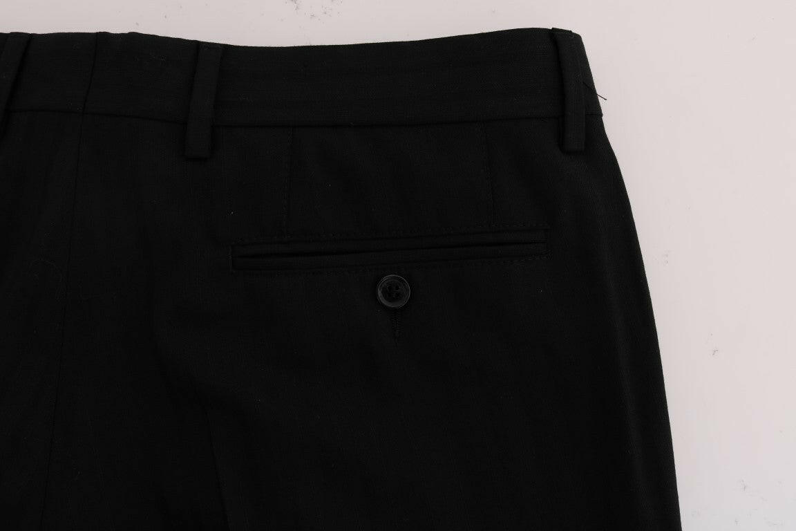 Dolce & Gabbana Black Striped Wool Stretch Pants -   -  Dolce & Gabbana.
