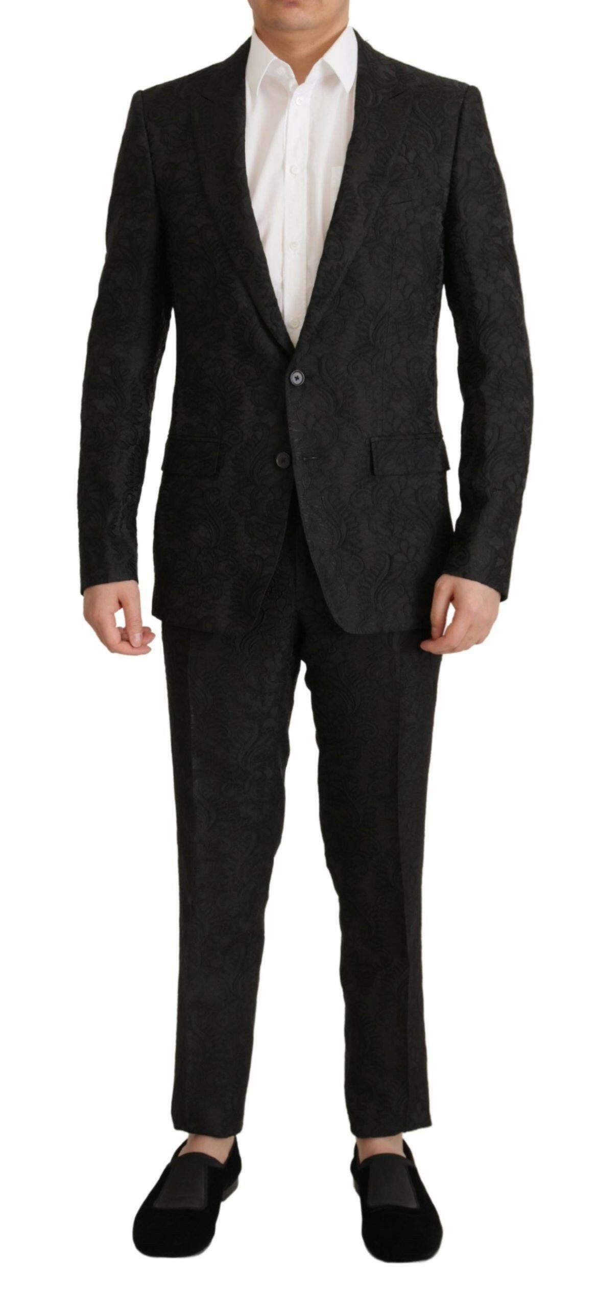Dolce & Gabbana Black Brocade Formal 2 Piece MARTINI Suit -   -  Dolce & Gabbana.