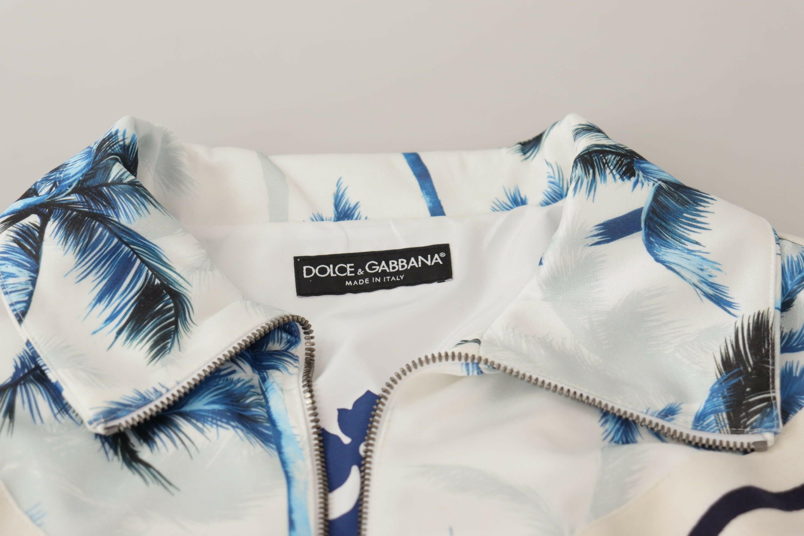 Dolce & Gabbana Multicolor Tree Print Men Full Zip Sweater -   -  Dolce & Gabbana.
