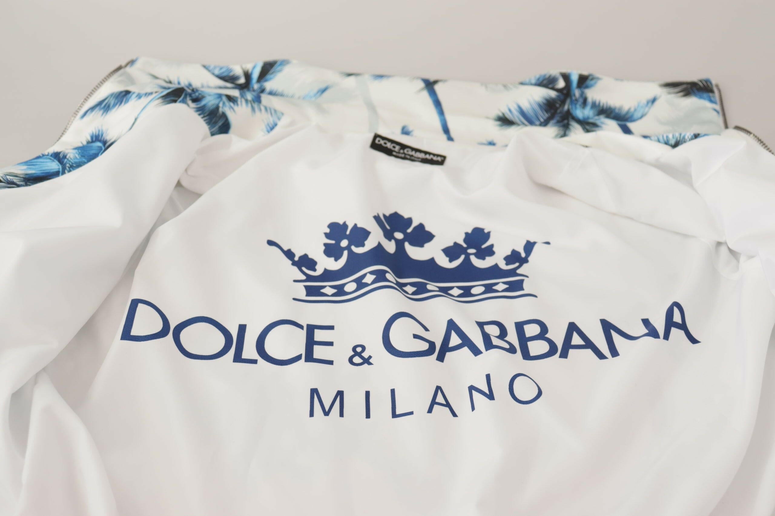 Dolce & Gabbana Multicolor Tree Print Men Full Zip Sweater -   -  Dolce & Gabbana.