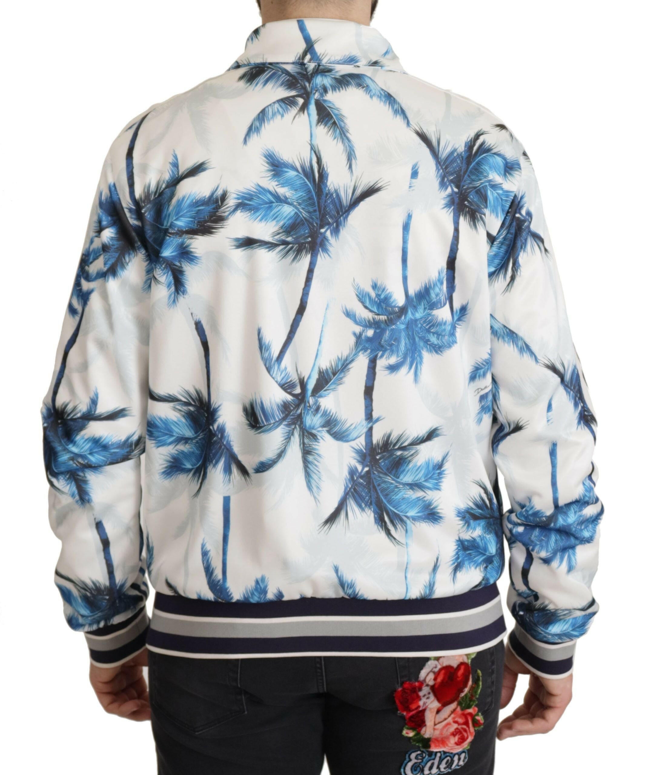 Dolce & Gabbana Multicolor Tree Print Men Full Zip Sweater -   -  Dolce & Gabbana.