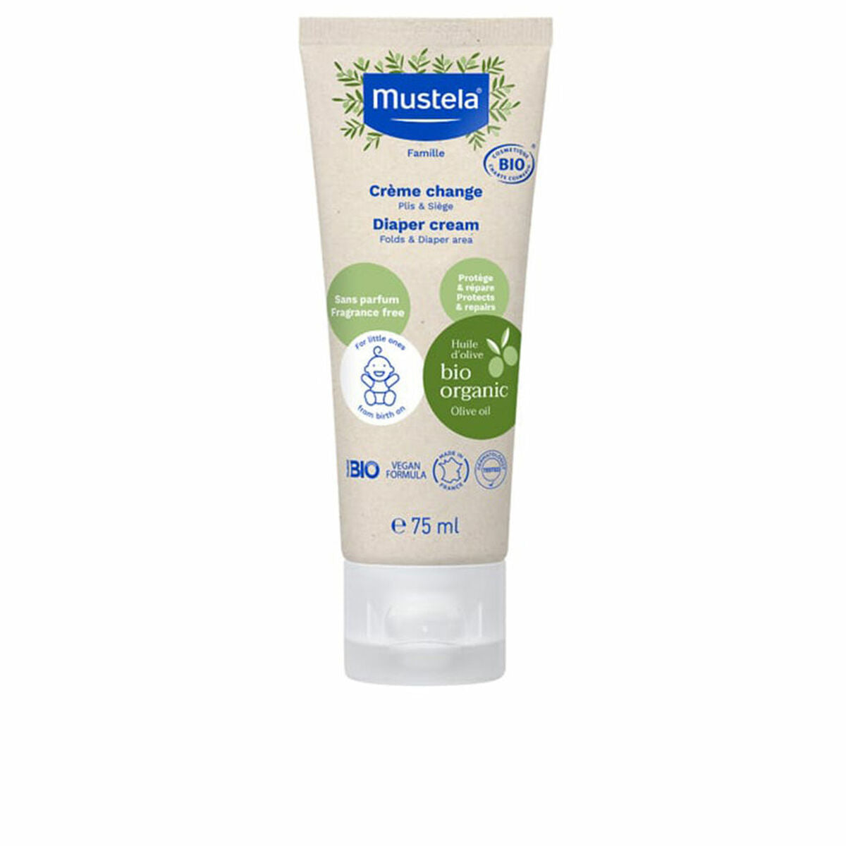 Daily Care Cream for Nappy Area Mustela Bio 75 ml -  Baby, Hygiene and care -  Mustela.