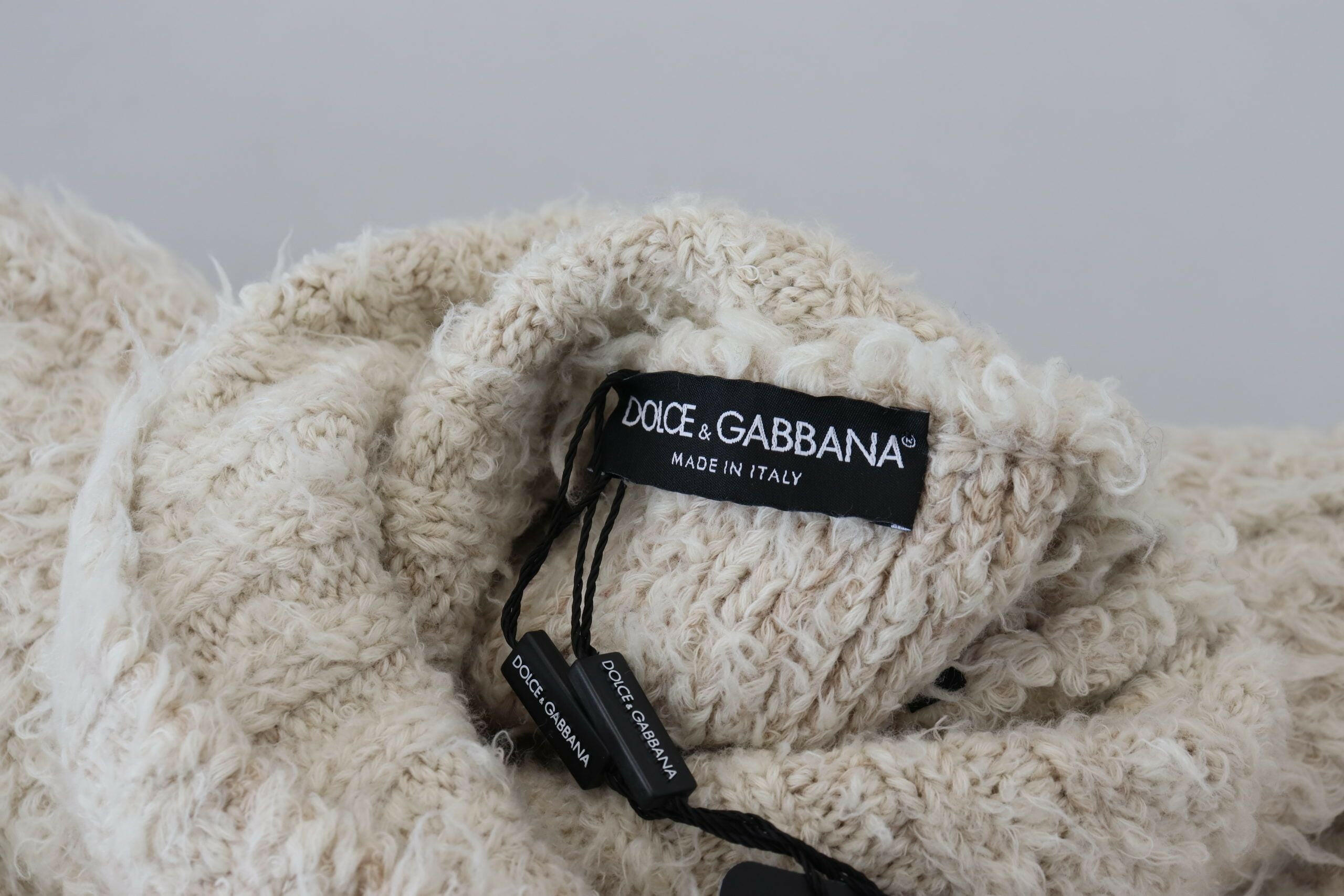 Dolce & Gabbana Cream Wool Knit Turtleneck Pullover Sweater -   -  Dolce & Gabbana.