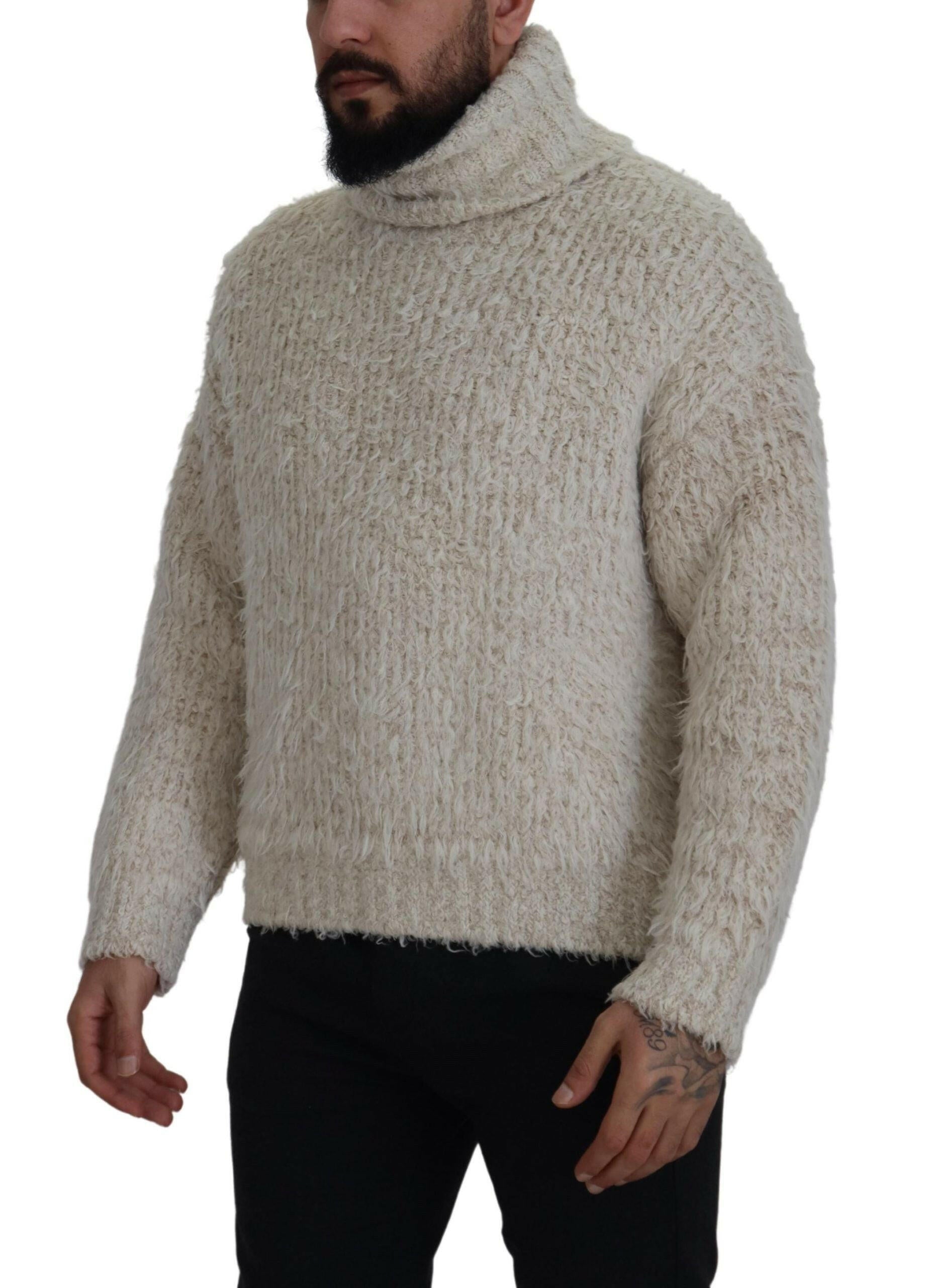Dolce & Gabbana Cream Wool Knit Turtleneck Pullover Sweater -   -  Dolce & Gabbana.