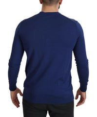 Dolce & Gabbana Blue Wool V-neck Button Down Cardigan Sweater -   -  Dolce & Gabbana.