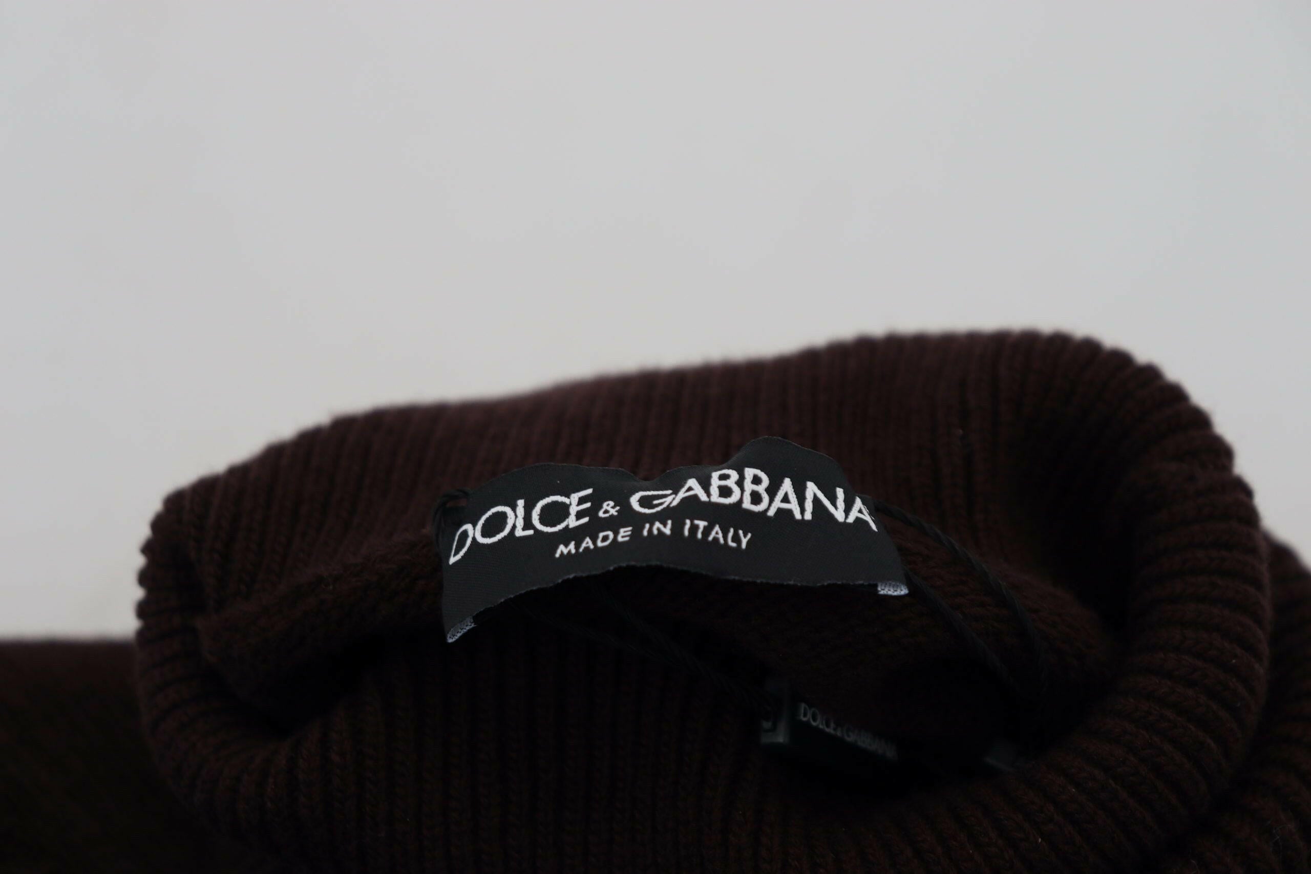 Dolce & Gabbana Brown Wool Turtle Neck Pullover Sweater -   -  Dolce & Gabbana.
