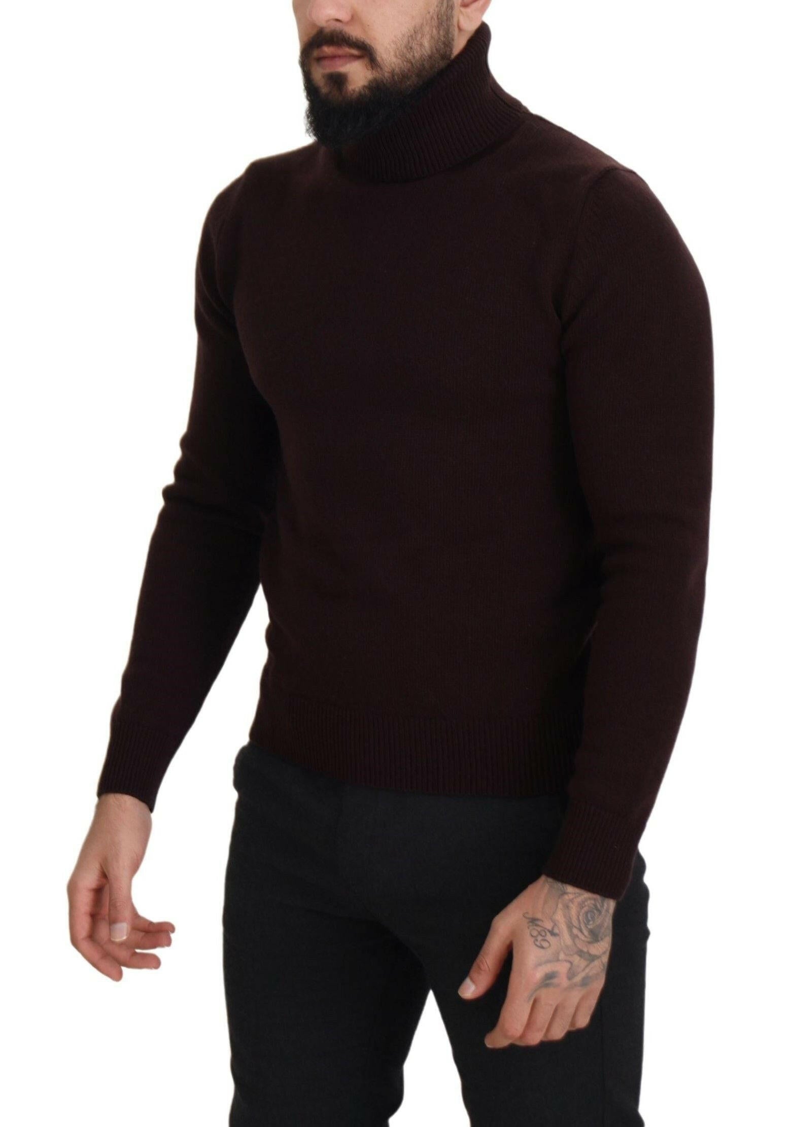 Dolce & Gabbana Brown Wool Turtle Neck Pullover Sweater -   -  Dolce & Gabbana.