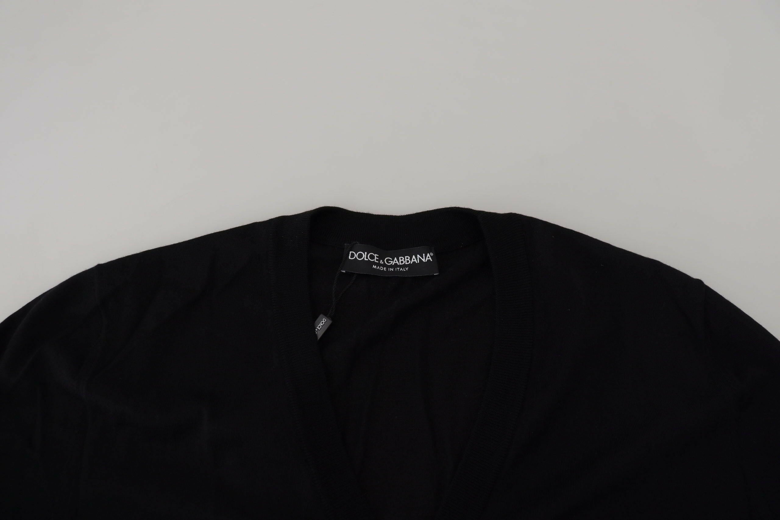 Dolce & Gabbana Black Wool Button Down Cardigan Sweater -   -  Dolce & Gabbana.