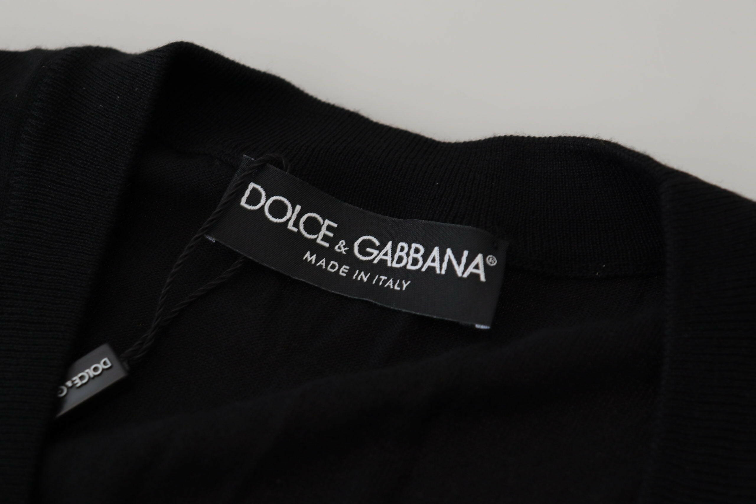 Dolce & Gabbana Black Wool Button Down Cardigan Sweater -   -  Dolce & Gabbana.