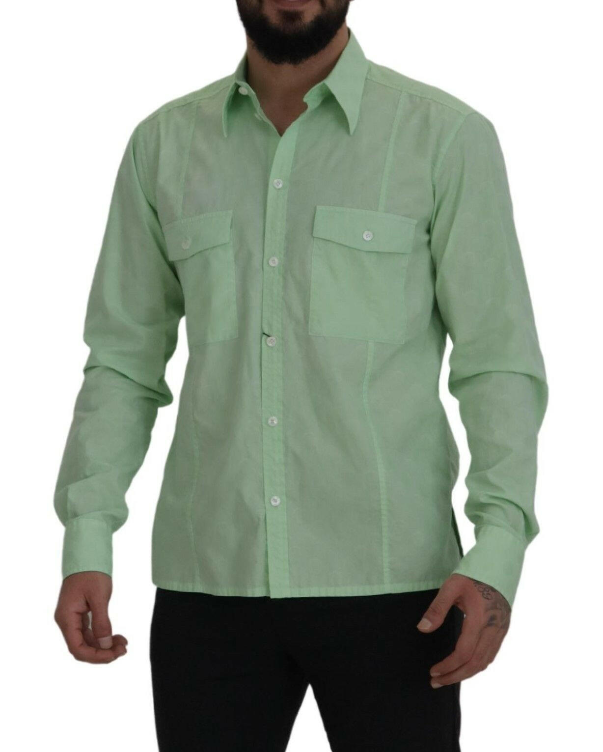 Dolce & Gabbana Mint Green Long Sleeves Button Down Shirt -   -  Dolce & Gabbana.