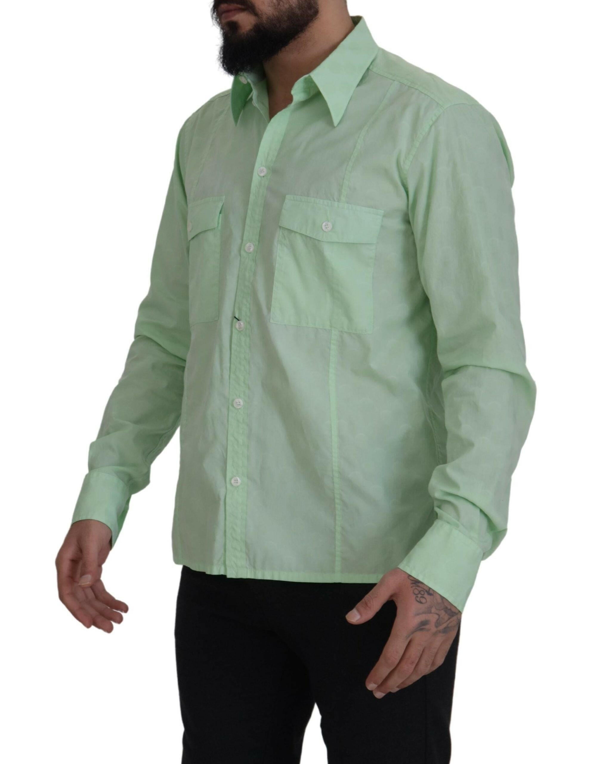 Dolce & Gabbana Mint Green Long Sleeves Button Down Shirt -   -  Dolce & Gabbana.