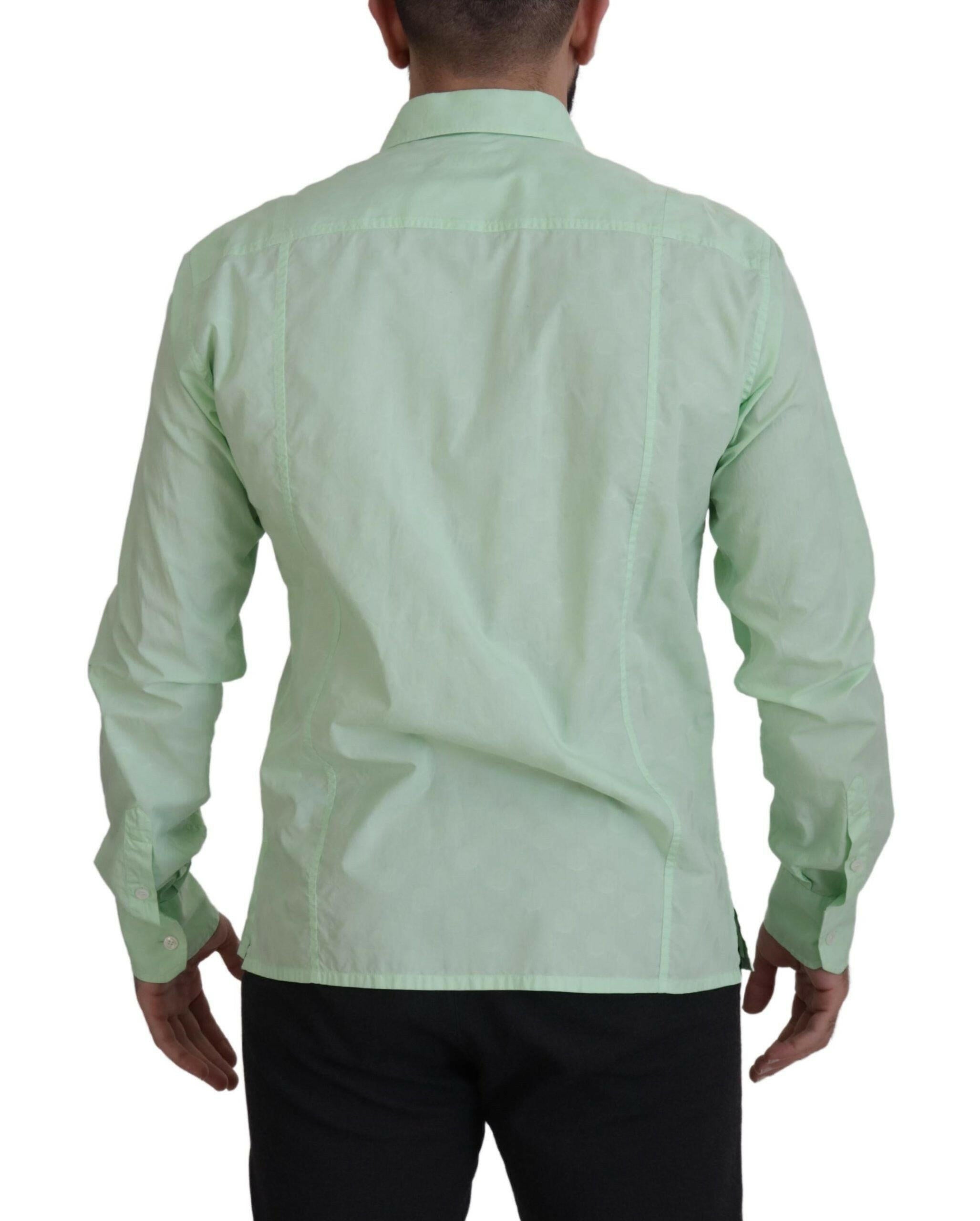 Dolce & Gabbana Mint Green Long Sleeves Button Down Shirt -   -  Dolce & Gabbana.