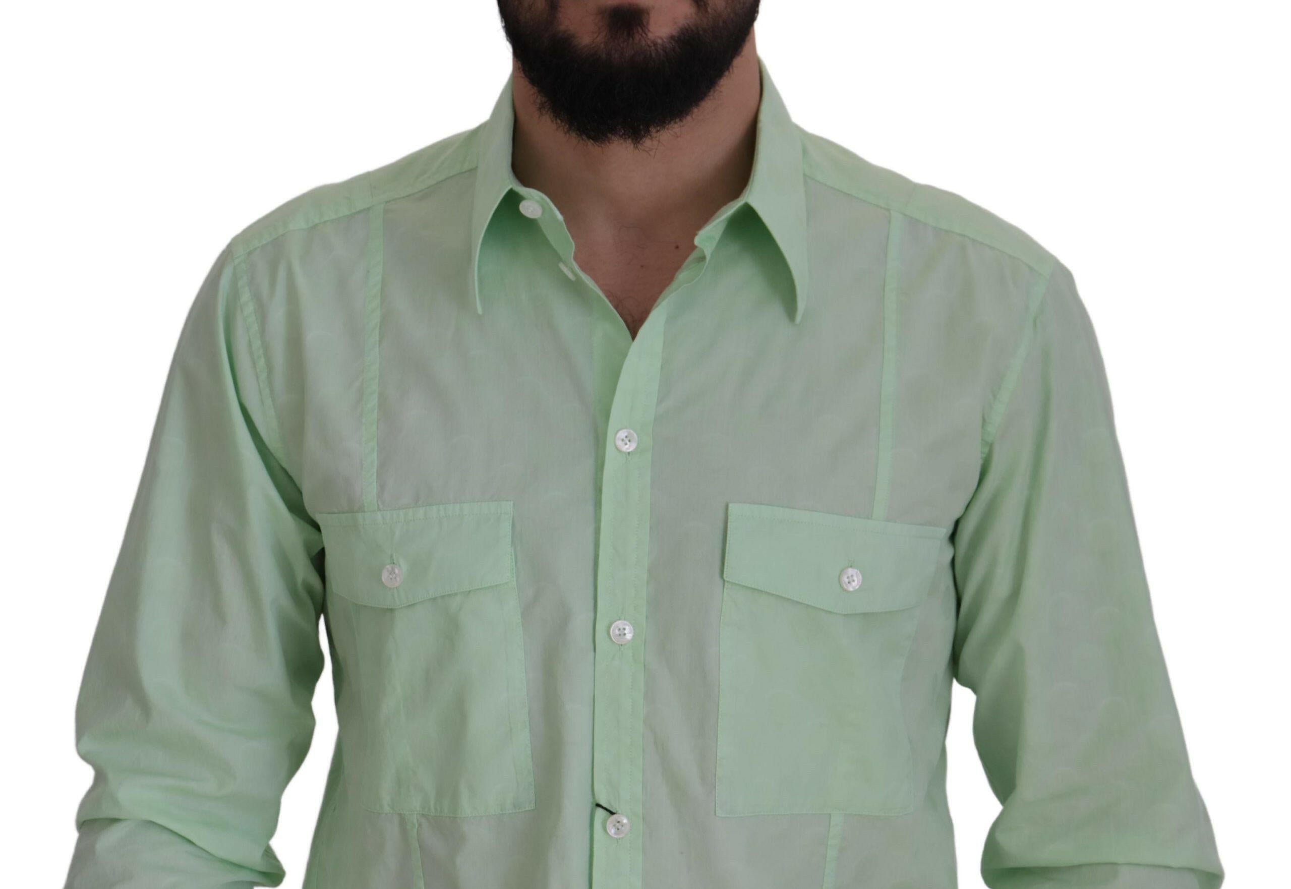 Dolce & Gabbana Mint Green Long Sleeves Button Down Shirt -   -  Dolce & Gabbana.
