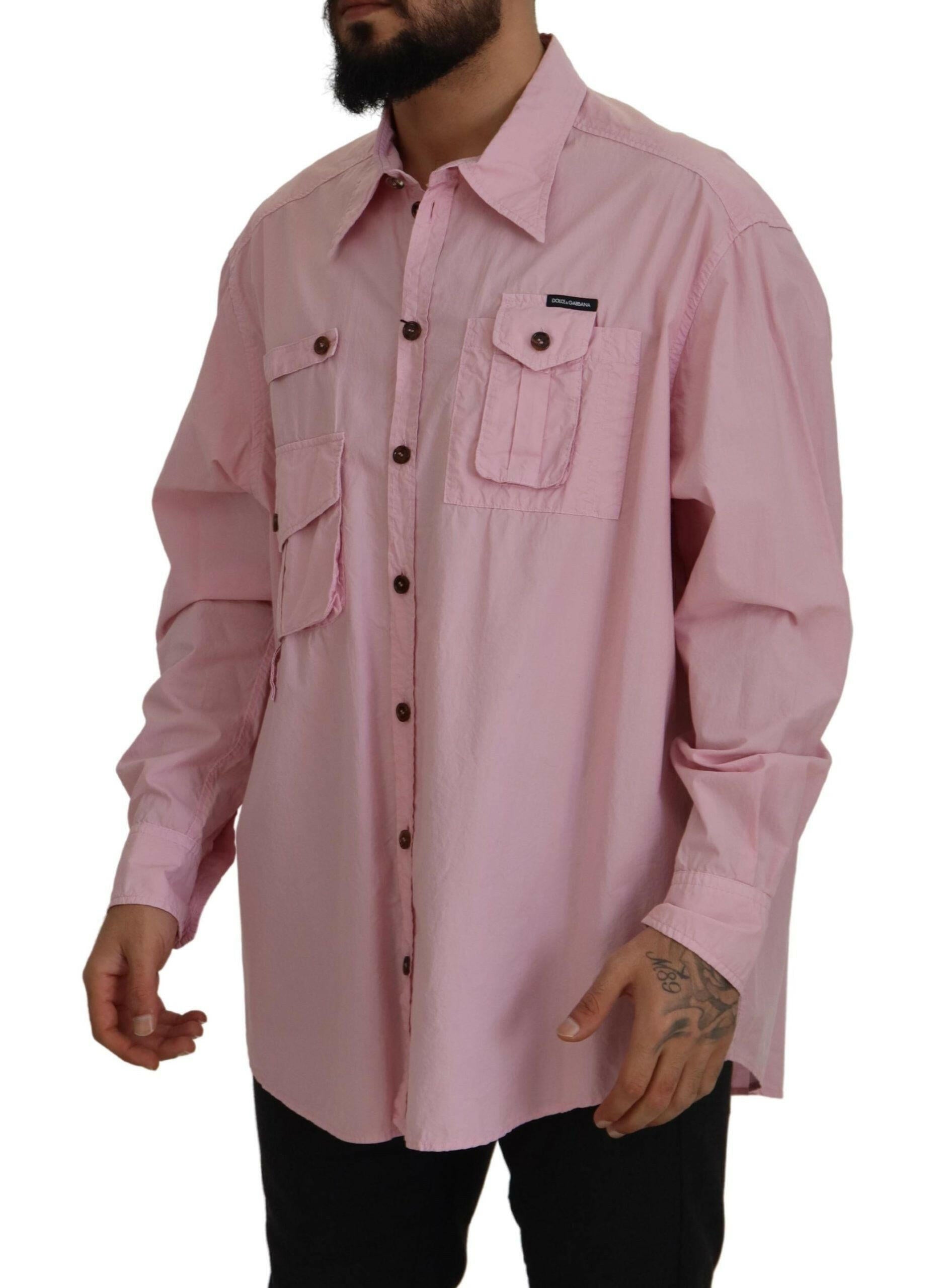 Dolce & Gabbana Pink Casual Button Down Long Sleeves Shirt -   -  Dolce & Gabbana.