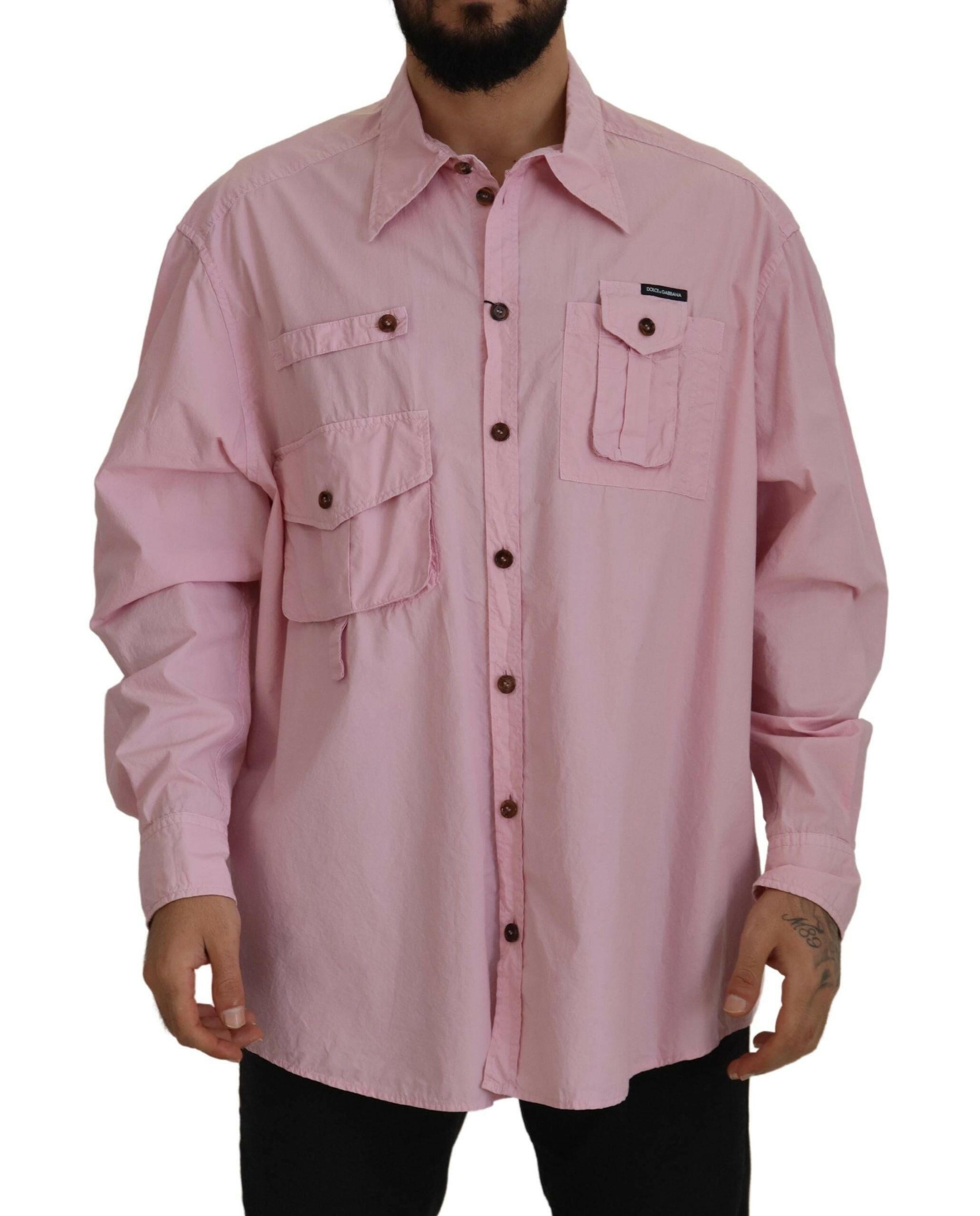 Dolce & Gabbana Pink Casual Button Down Long Sleeves Shirt -   -  Dolce & Gabbana.