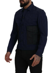 Dsquared² Dark Blue Cotton Collared Long Sleeves Casual Shirt -   -  Dsquared².