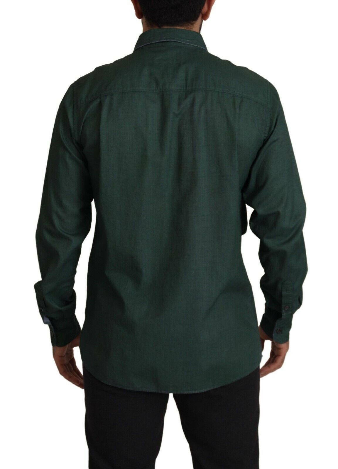 Dolce & Gabbana Dark Green Button Down Long Sleeves Shirt -   -  Dolce & Gabbana.