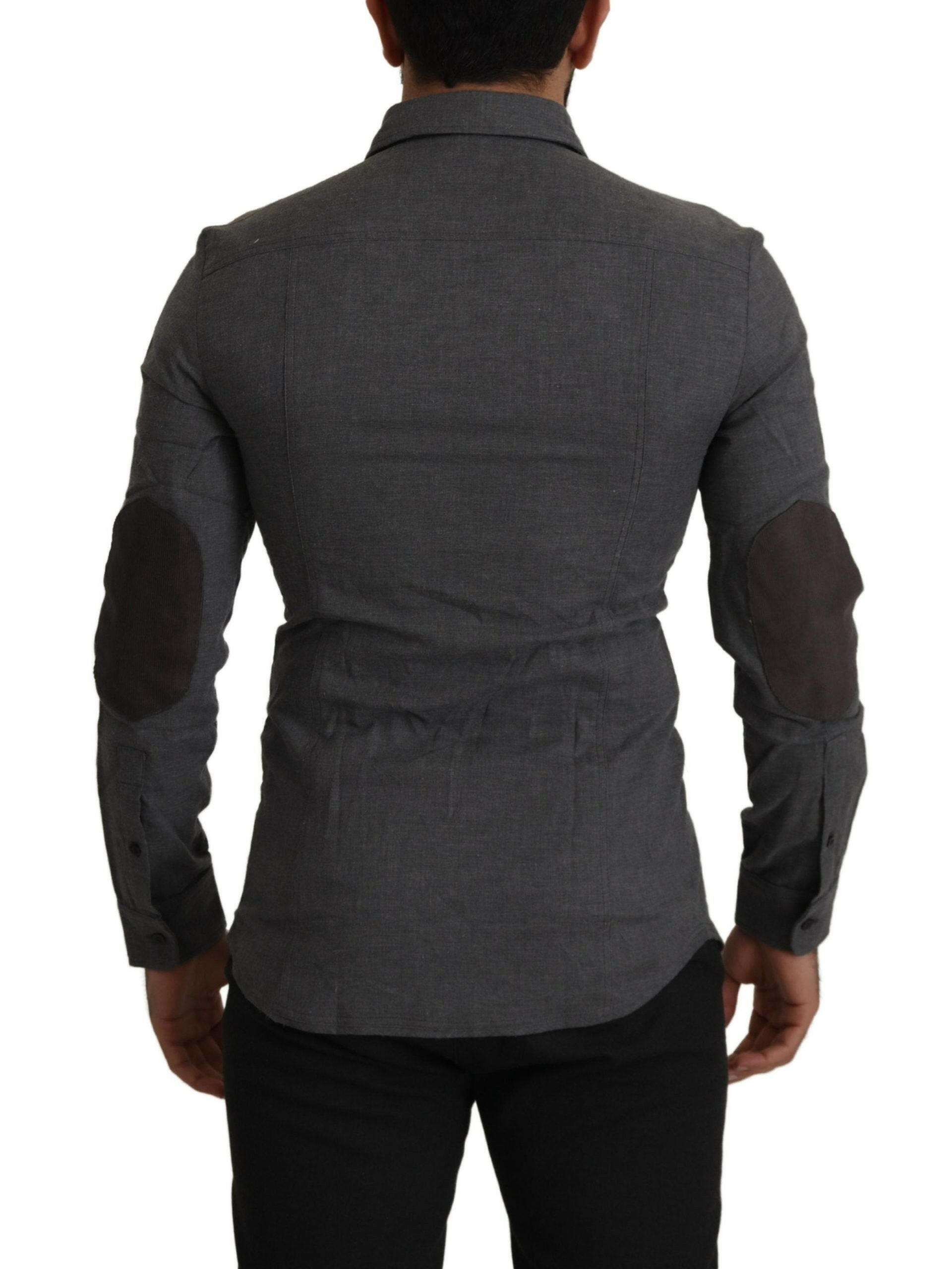 Costume National Dark Gray Cotton Casual Mens Shirt -   -  Costume National.