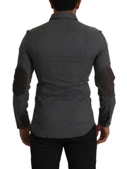 Costume National Dark Gray Cotton Casual Mens Shirt -   -  Costume National.