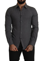 Costume National Dark Gray Cotton Casual Mens Shirt -   -  Costume National.