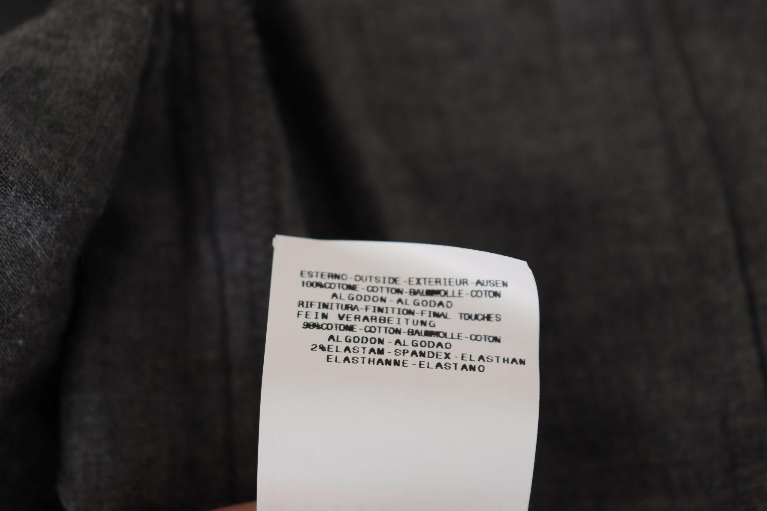 Costume National Dark Gray Cotton Casual Mens Shirt -   -  Costume National.
