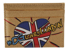 Dolce & Gabbana Gold Leather #DGLovesLondon Women Cardholder Case Wallet -   -  Dolce & Gabbana.