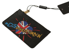 Dolce & Gabbana Black Leather #DGLovesLondon Women Cardholder Coin Case  Wallet -   -  Dolce & Gabbana.