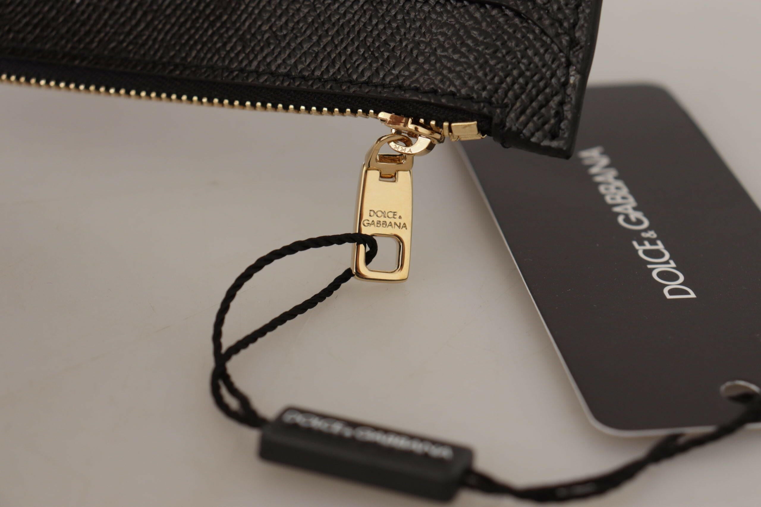 Dolce & Gabbana Black Leather #DGLovesLondon Women Cardholder Coin Case  Wallet -   -  Dolce & Gabbana.