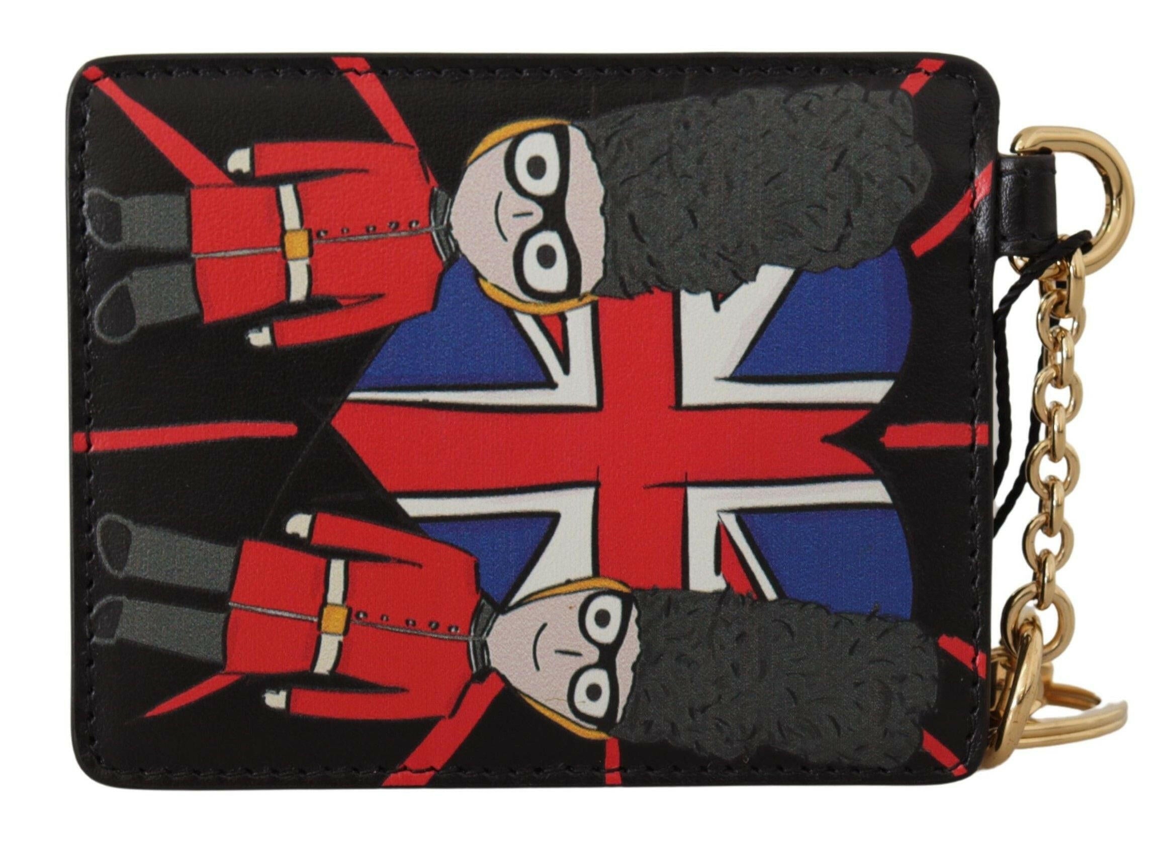 Dolce & Gabbana Black Leather #DGLovesLondon Keyring Cardholder Coin Case -   -  Dolce & Gabbana.