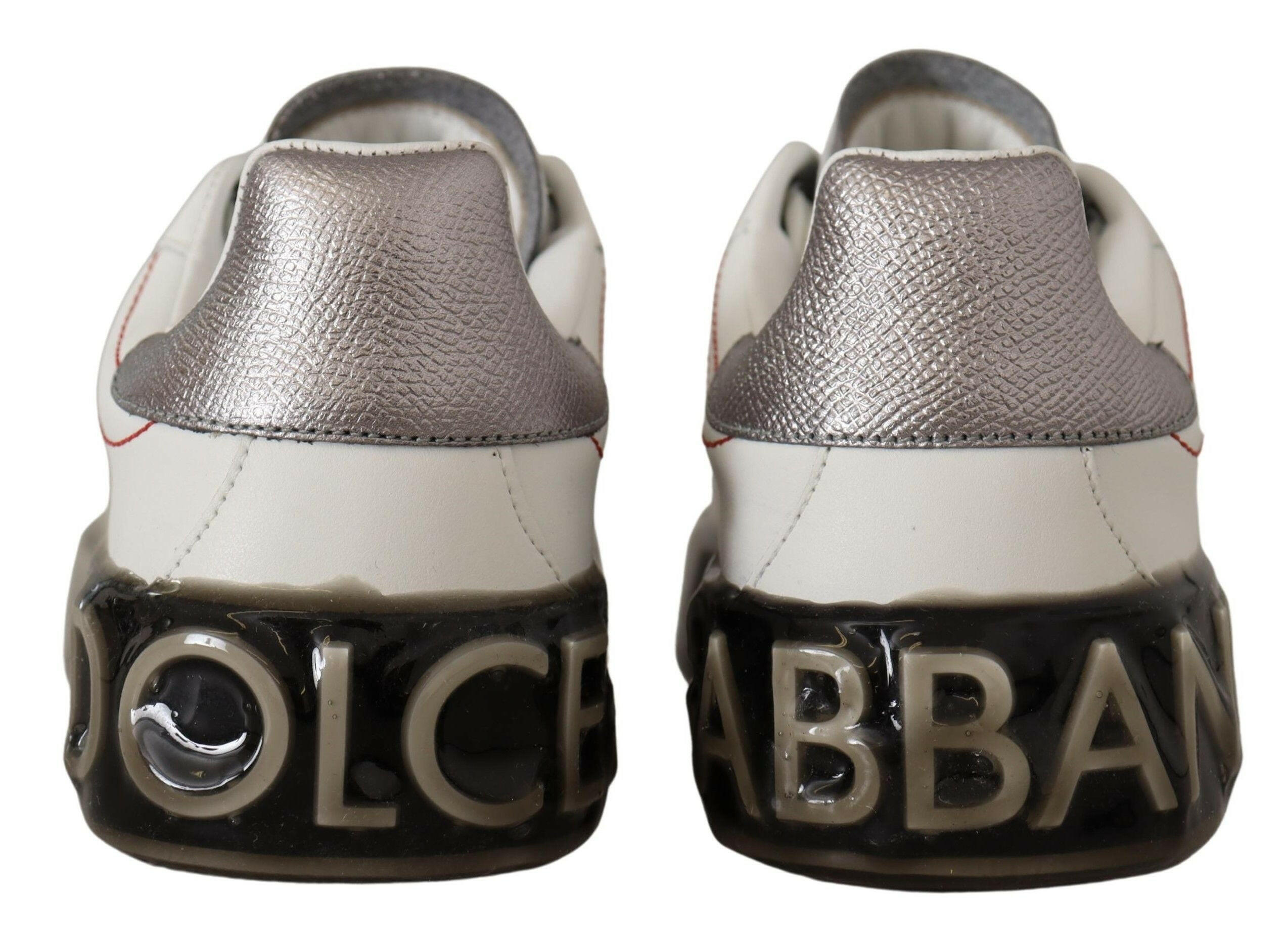 Dolce & Gabbana White Leather Shoes Womens Logo Portofino Sneakers -   -  Dolce & Gabbana.