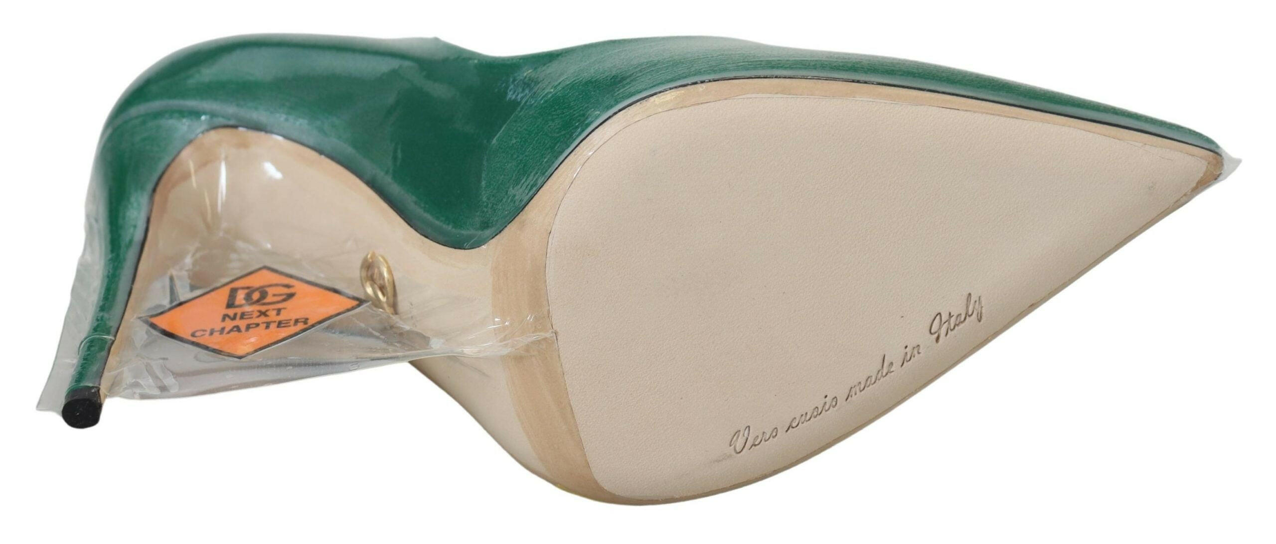 Dolce & Gabbana Green Leather Heels Pumps Plastic Shoes -   -  Dolce & Gabbana.