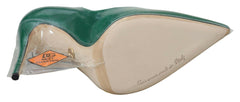 Dolce & Gabbana Green Leather Heels Pumps Plastic Shoes -   -  Dolce & Gabbana.