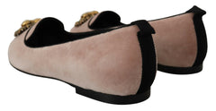Dolce & Gabbana Pink Velvet Slip Ons Loafers Flats Shoes -   -  Dolce & Gabbana.