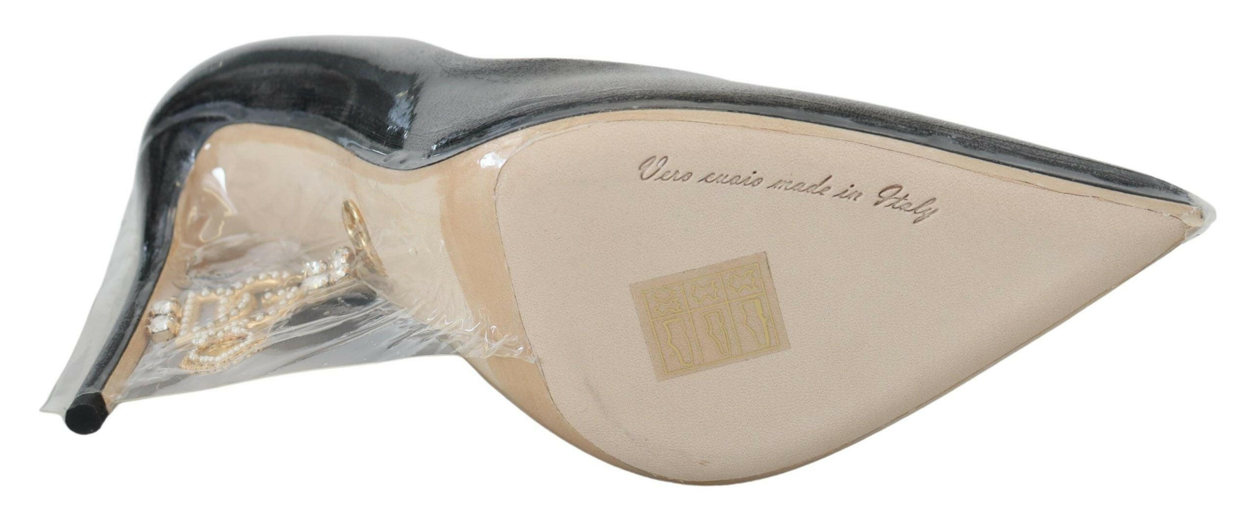 Dolce & Gabbana Black Leather Heels Pumps Plastic Wrapped Shoes -   -  Dolce & Gabbana.