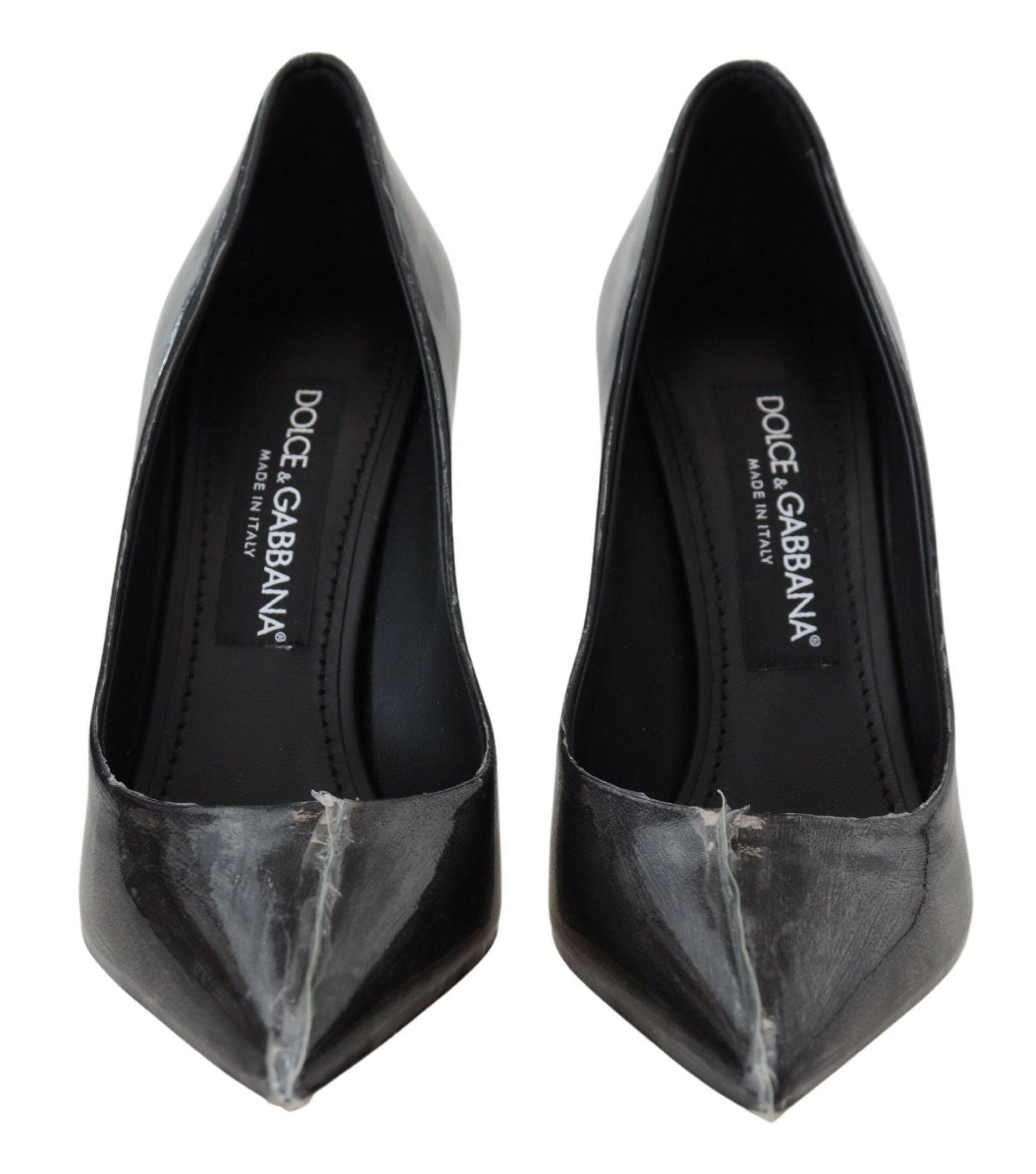 Dolce & Gabbana Black Leather Heels Pumps Plastic Wrapped Shoes -   -  Dolce & Gabbana.