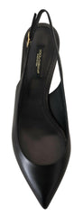 Dolce & Gabbana Black Leather Slingbacks Heels Pumps Shoes -   -  Dolce & Gabbana.