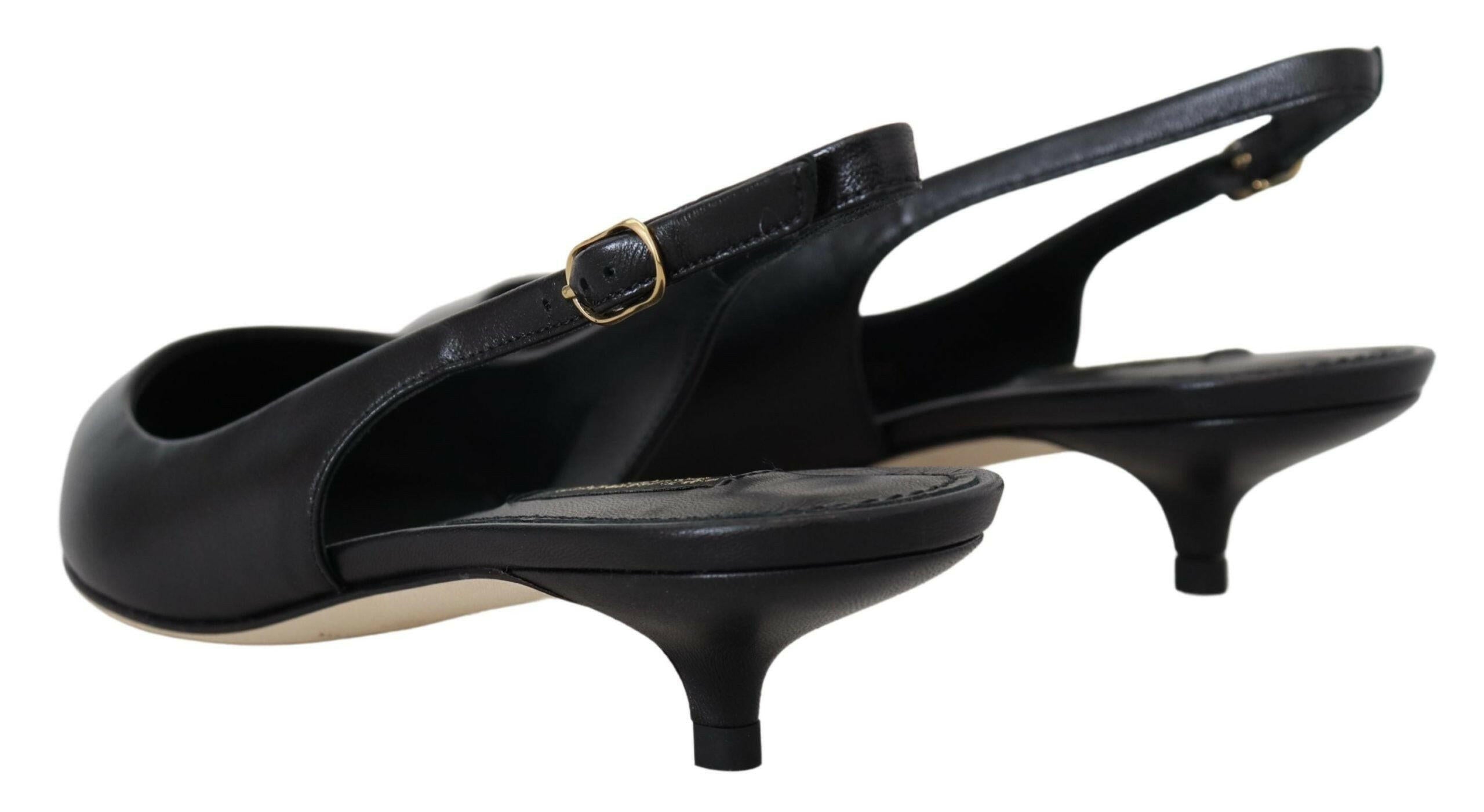 Dolce & Gabbana Black Leather Slingbacks Heels Pumps Shoes -   -  Dolce & Gabbana.