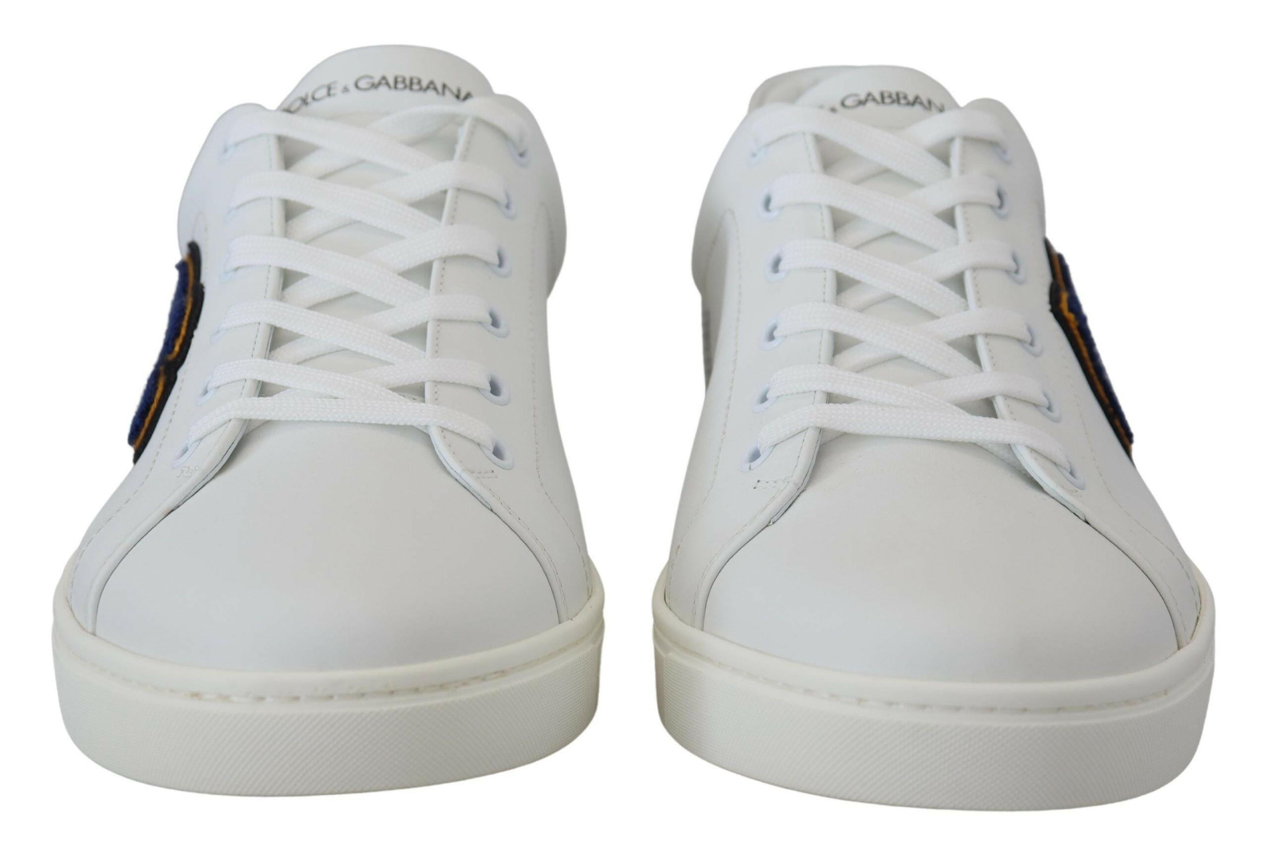Dolce & Gabbana White Leather DG Logo Casual Sneakers Shoes -   -  Dolce & Gabbana.