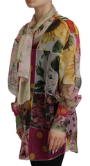 Dolce & Gabbana Multicolor Ascot Collar Patchwork Blouse Top -   -  Dolce & Gabbana.