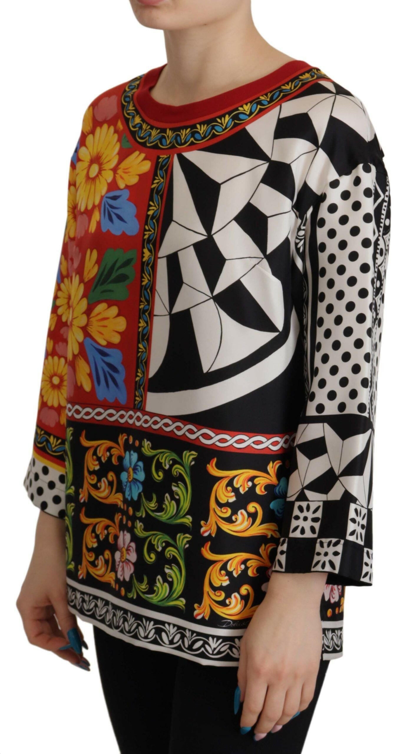 Dolce & Gabbana Multicolor Printed Baroque Loose Long Sleeve -   -  Dolce & Gabbana.