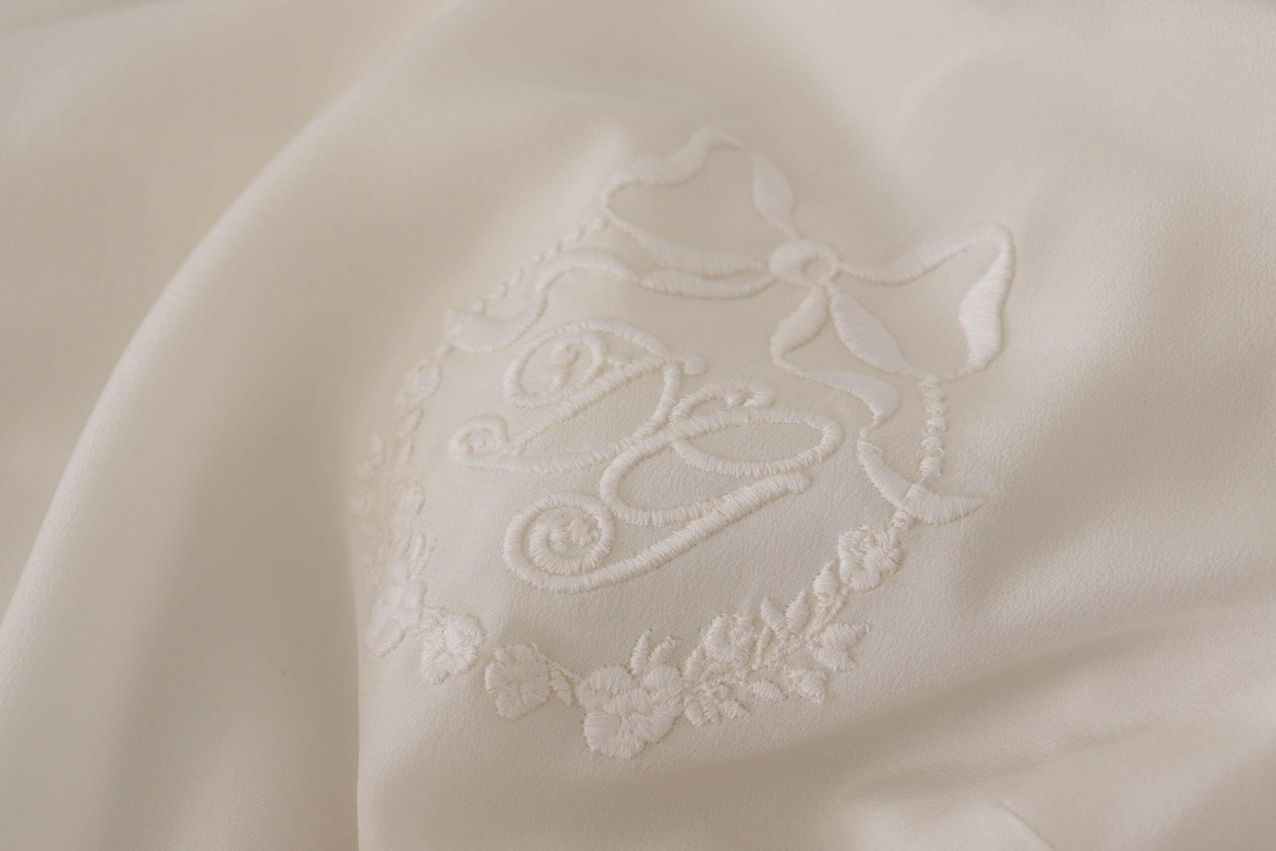 Dolce & Gabbana White Silk DG Logo Embroidered Long Sleeves Blouse -   -  Dolce & Gabbana.