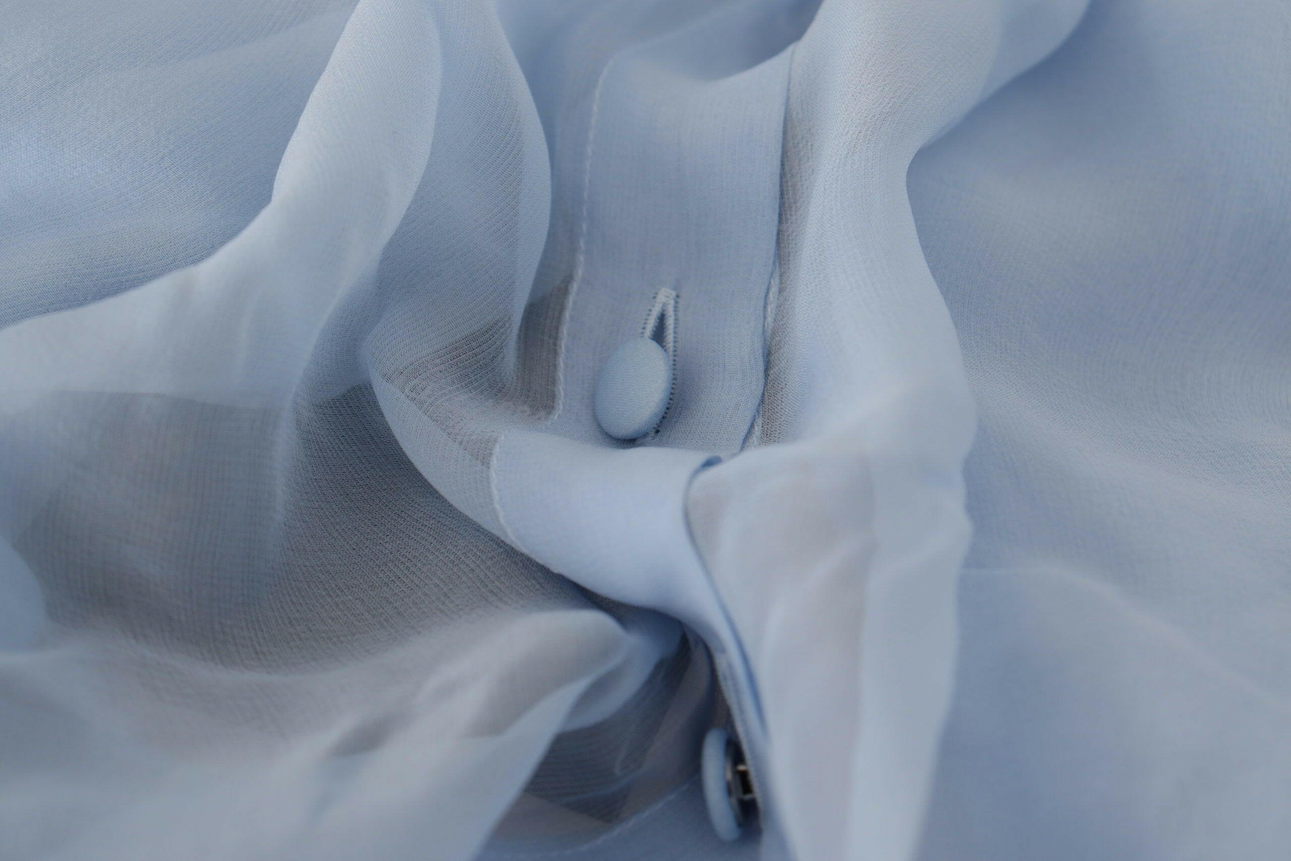 Dolce & Gabbana Light Blue Silk Ascot Collar Long Sleeves Top -   -  Dolce & Gabbana.