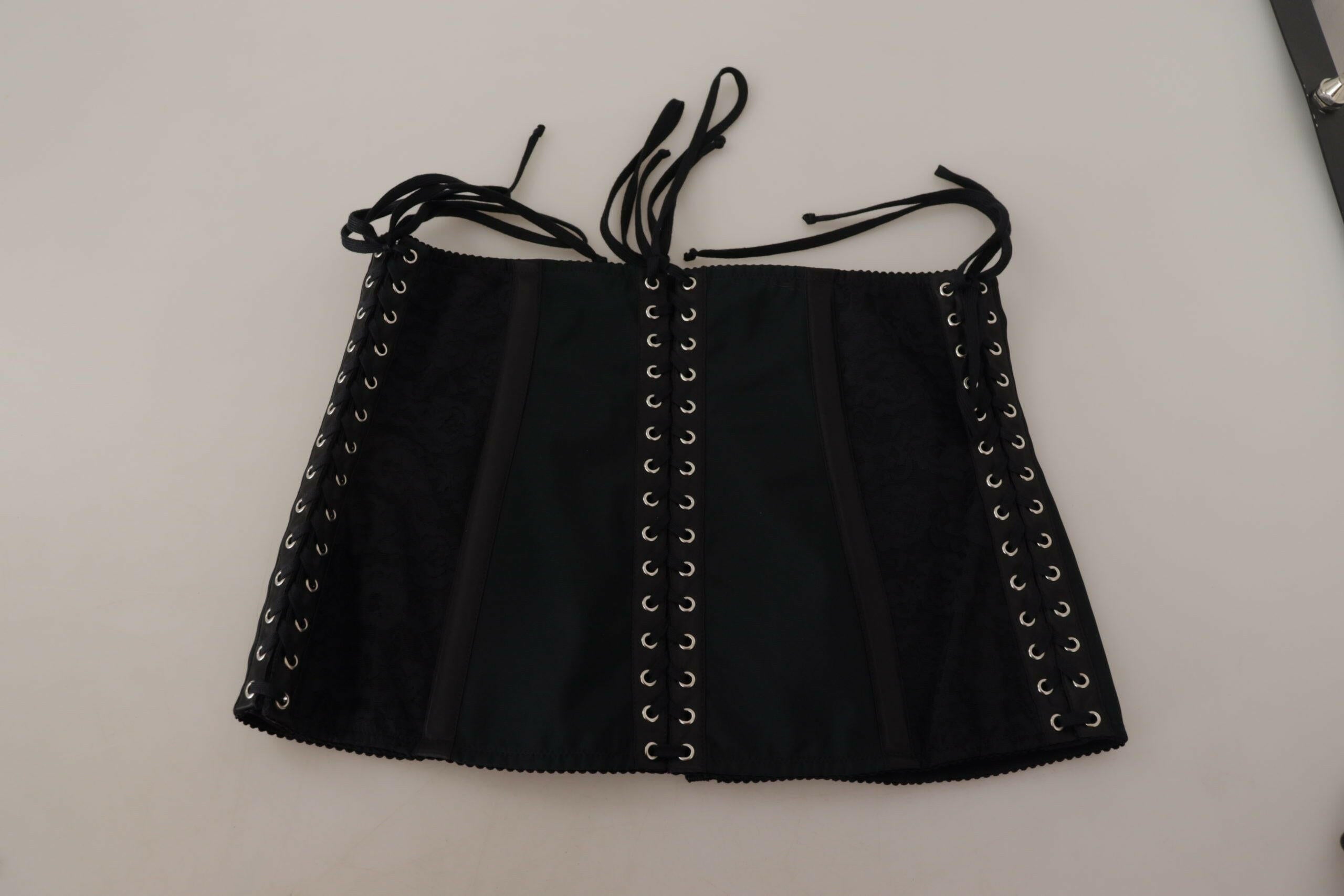 Dolce & Gabbana Black Corset Belt Stretch Waist Strap Top -   -  Dolce & Gabbana.