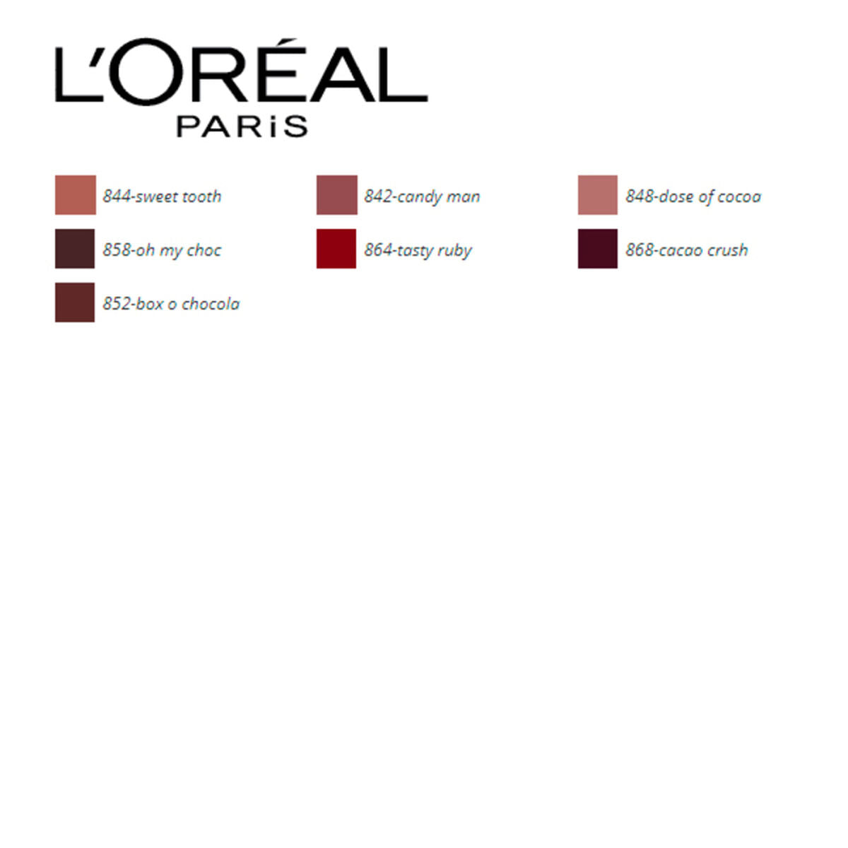 Lipstick Les Chocolats L'Oreal Make Up (7,6 ml) -  Beauty, Make-up -  L'Oreal Make Up.