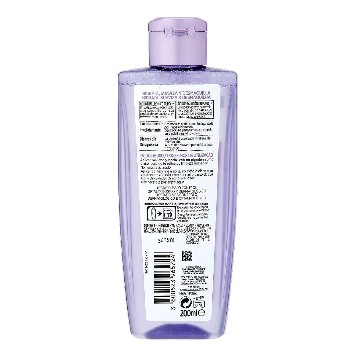 Make Up Remover Micellar Water Revitalift L'Oreal Make Up Fillers for facial lines (200 ml) -  Beauty, Skin care -  L'Oreal Make Up.