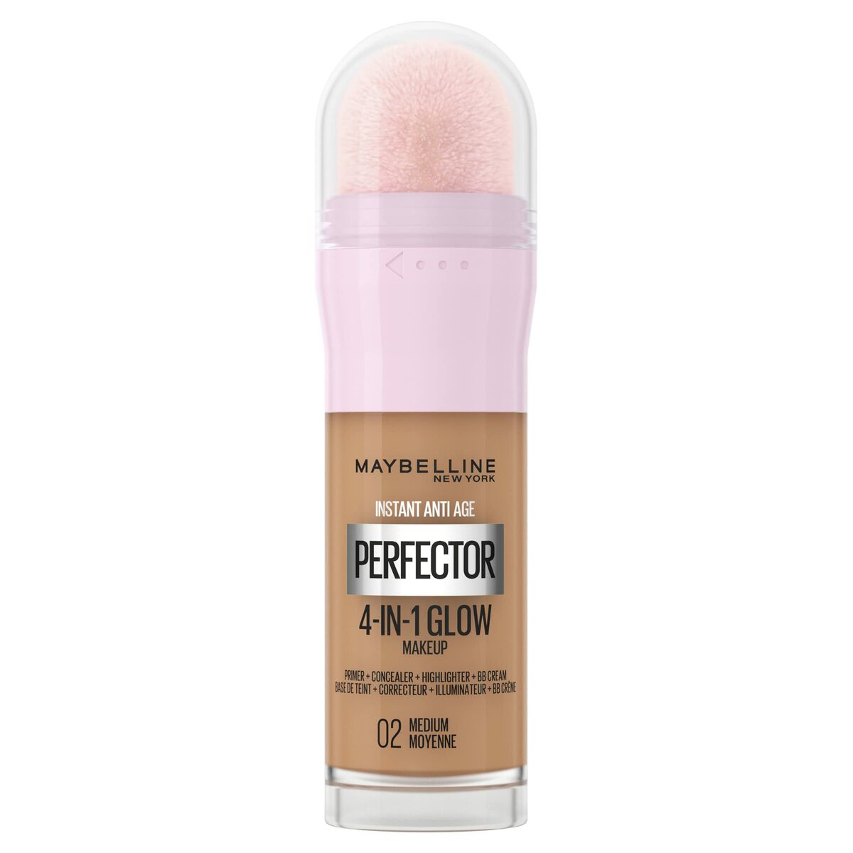 Liquid Make Up Base Maybelline Instant Age Perfector Glow Nº 02 Medium Moyenne 20 ml -  Beauty, Make-up -  Maybelline.