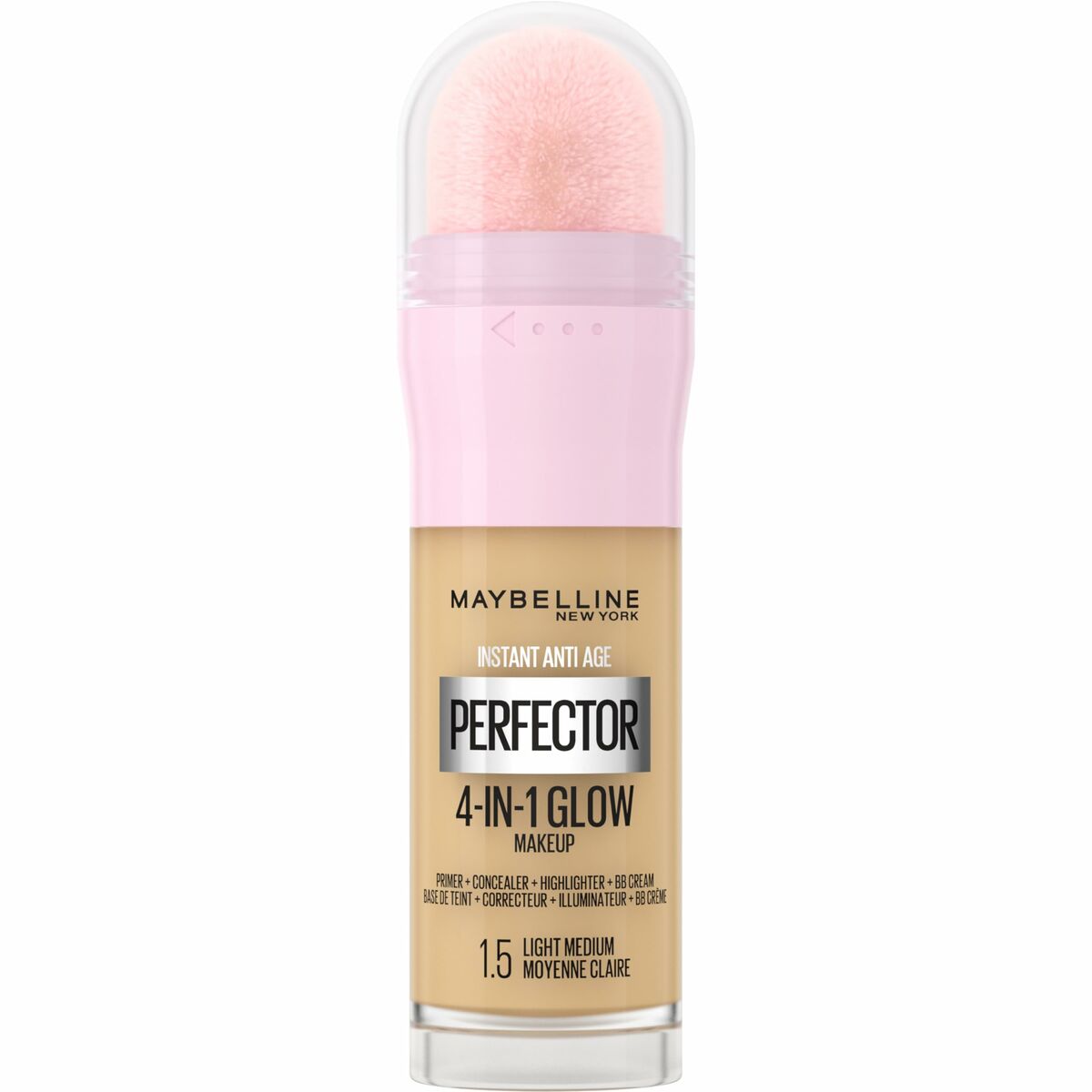 Liquid Make Up Base Maybelline Instant Age Perfector Glow Nº 1,5 Light Medium 20 ml -  Beauty, Make-up -  Maybelline.