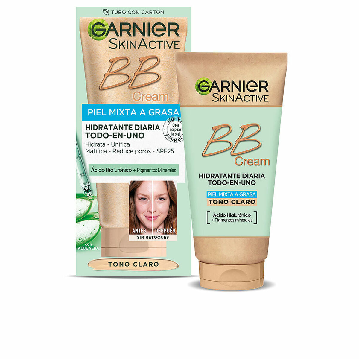 Hydrating Cream with Colour Garnier Skinactive Bb Cream Light 50 ml Spf 25 -  Beauty, Make-up -  Garnier.
